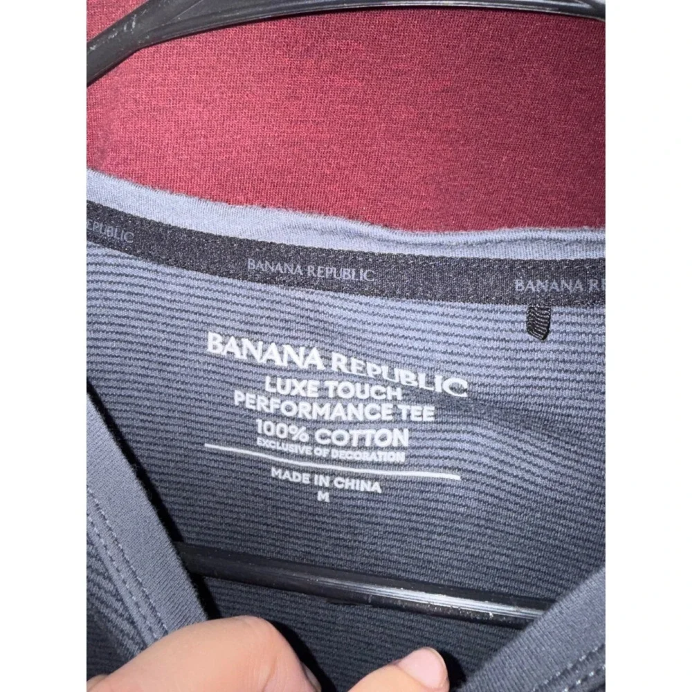 Banana Republic Mens T-Shirt Bundle Luxe Touch Crew & Eco Premium V-Neck L M